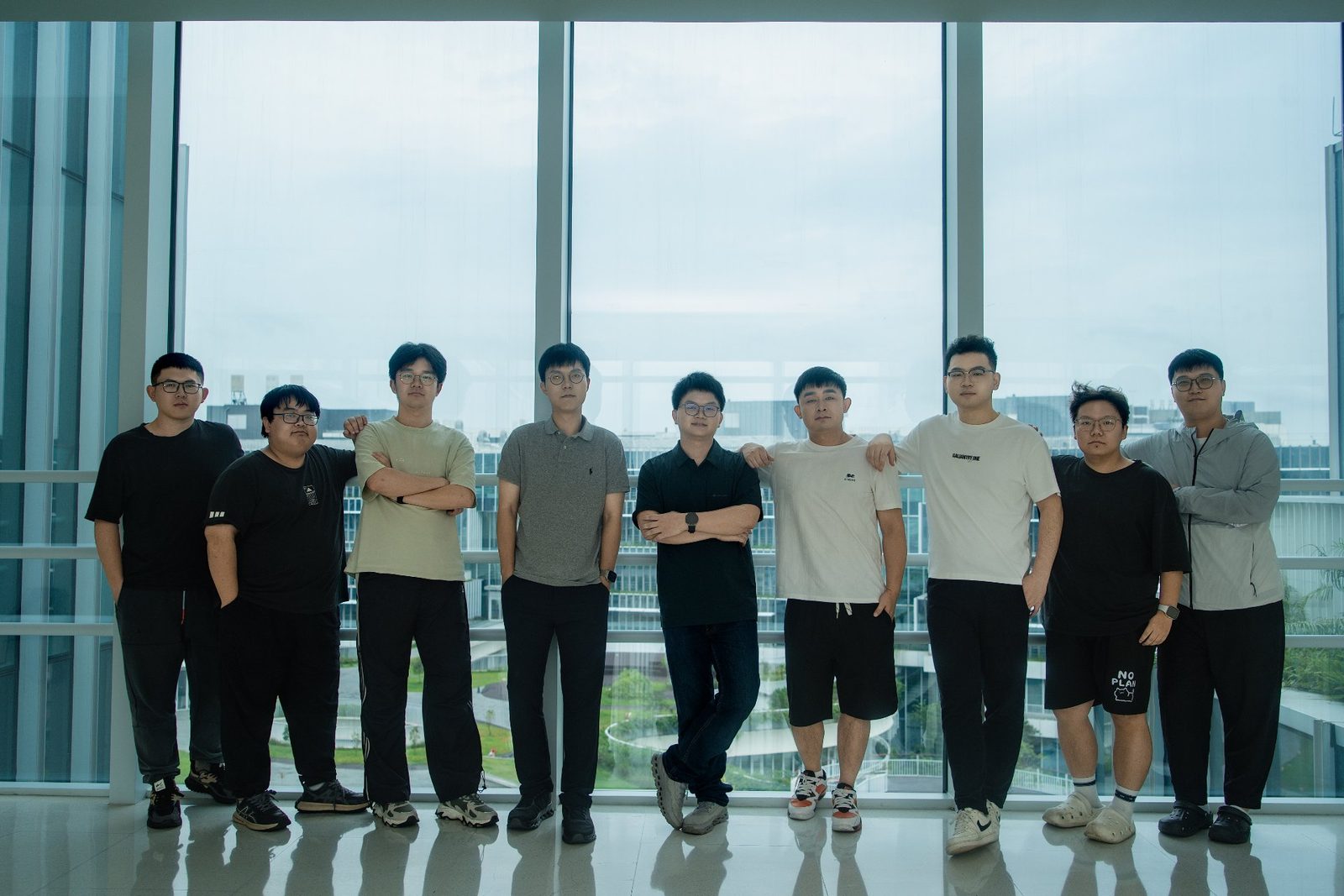 The group by the window of a teaching building